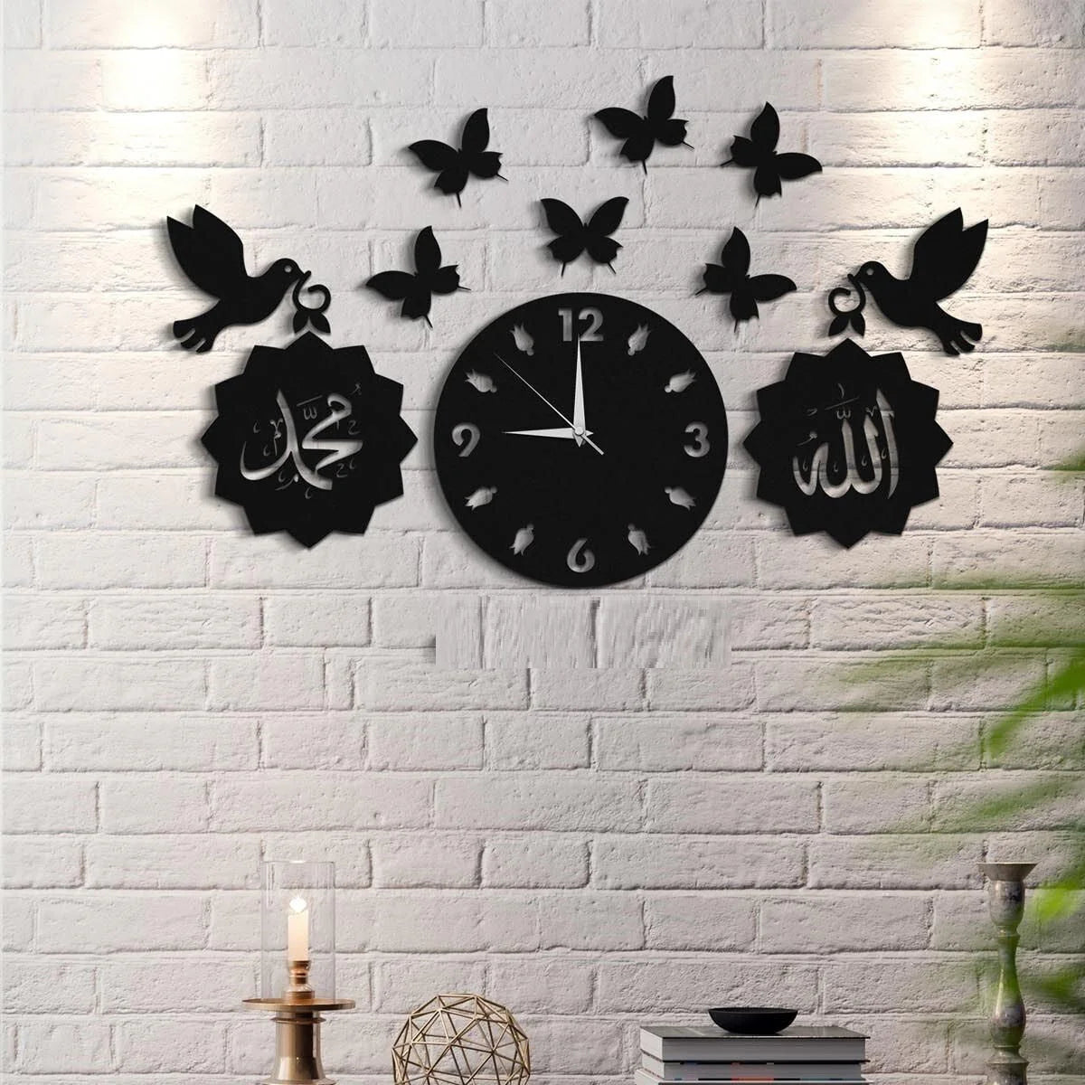 3D Wooden Wall Clock 40 Inches Islamic Clock
